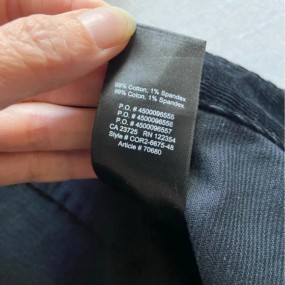 Sunday Best Aritzia black high  waisted corduroy pants Sz 10 - Picture 6 of 10